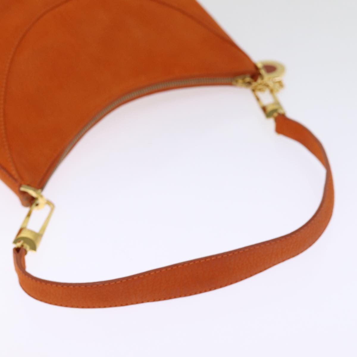 BVLGARI Shoulder Bag Leather Orange Auth 77461