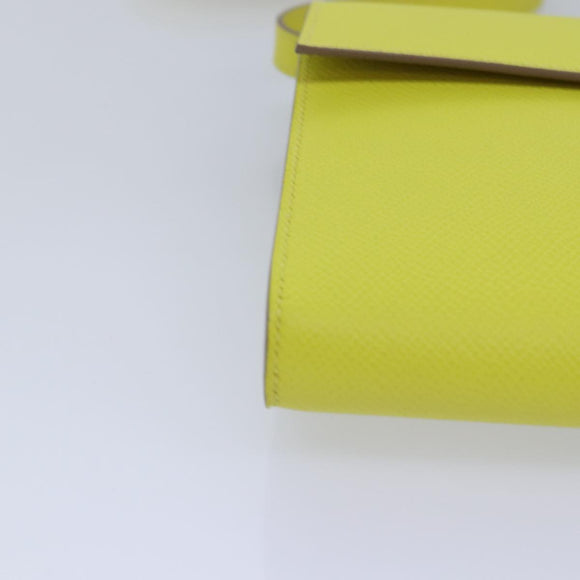 HERMES Click 16 Shoulder Bag Leather Yellow Auth 77462SAM