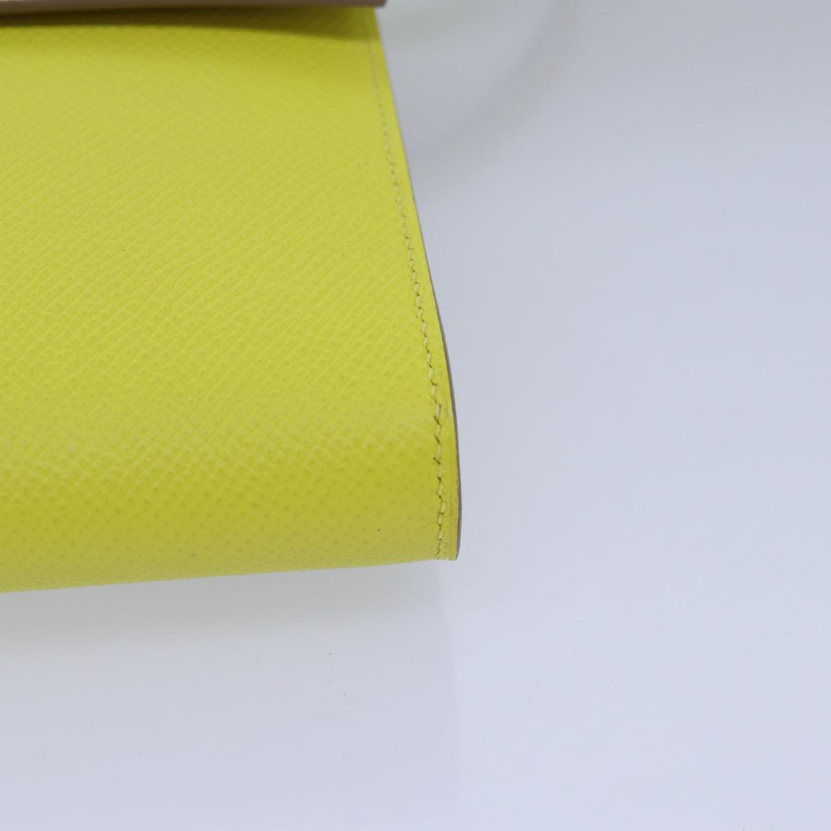 HERMES Click 16 Shoulder Bag Leather Yellow Auth 77462SA