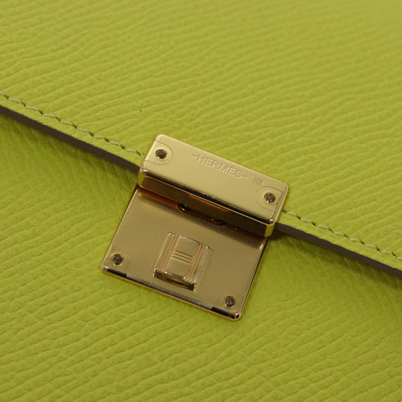 HERMES Click 16 Shoulder Bag Leather Yellow Auth 77462SAM