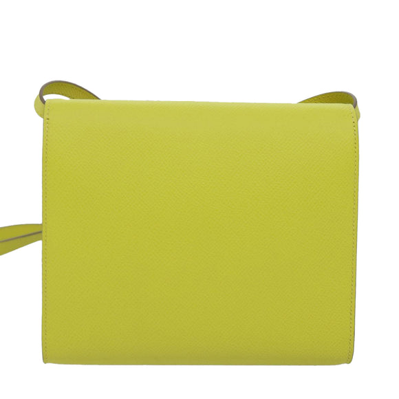 HERMES Click 16 Shoulder Bag Leather Yellow Auth 77462SAM