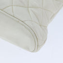 CHANEL Matelasse Chain Shoulder Bag Leather White CC Auth 77469-9