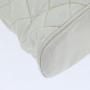 CHANEL Matelasse Chain Shoulder Bag Leather White CC Auth 77469-14