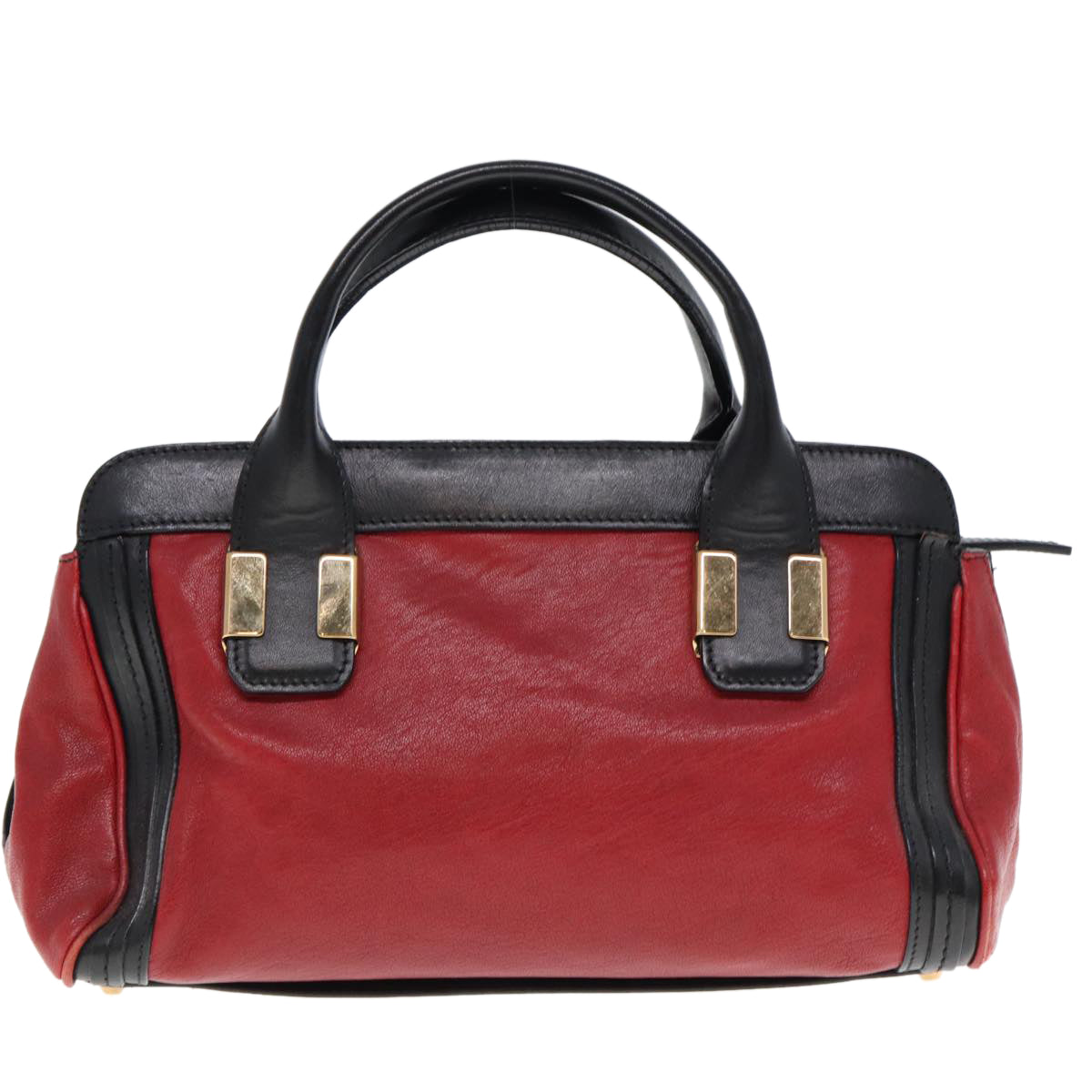 Chloe Hand Bag Leather 2way Red Black 02 13 50 65 Auth 77486 - 0