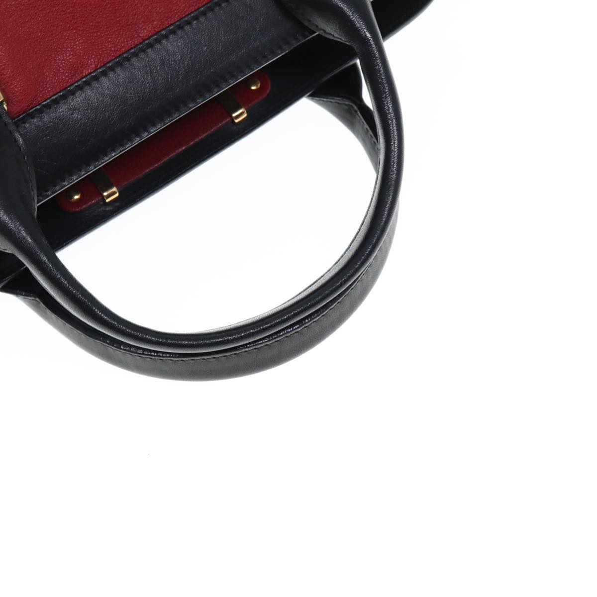 Chloe Hand Bag Leather 2way Red Black 02 13 50 65 Auth 77486