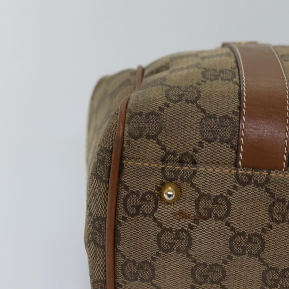 GUCCI GG Canvas Hand Bag Brown 000 101 0140 Auth 77490