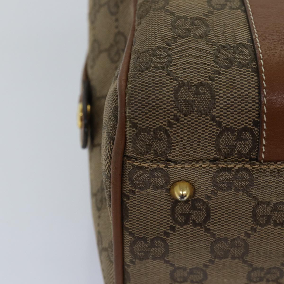 GUCCI GG Canvas Hand Bag Brown 000 101 0140 Auth 77490