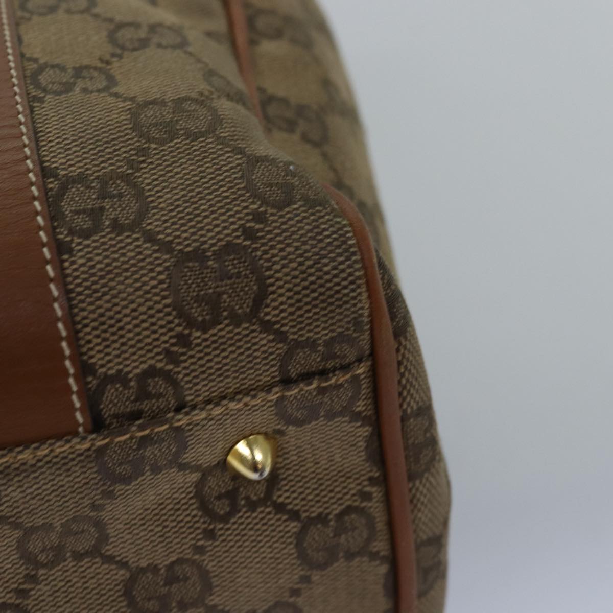 GUCCI GG Canvas Hand Bag Brown 000 101 0140 Auth 77490