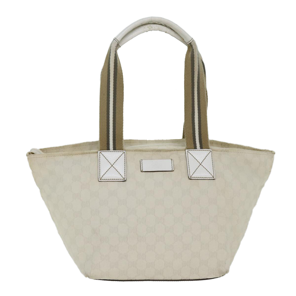 GUCCI GG Canvas Tote Bag White 131230 Auth 77494