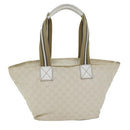 GUCCI GG Canvas Tote Bag White 131230 Auth 77494-2