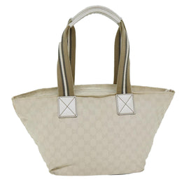 GUCCI GG Canvas Tote Bag White 131230 Auth 77494 - 0