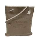 PRADA Shoulder Bag Canvas Beige Auth 77502-1
