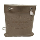 PRADA Shoulder Bag Canvas Beige Auth 77502-13