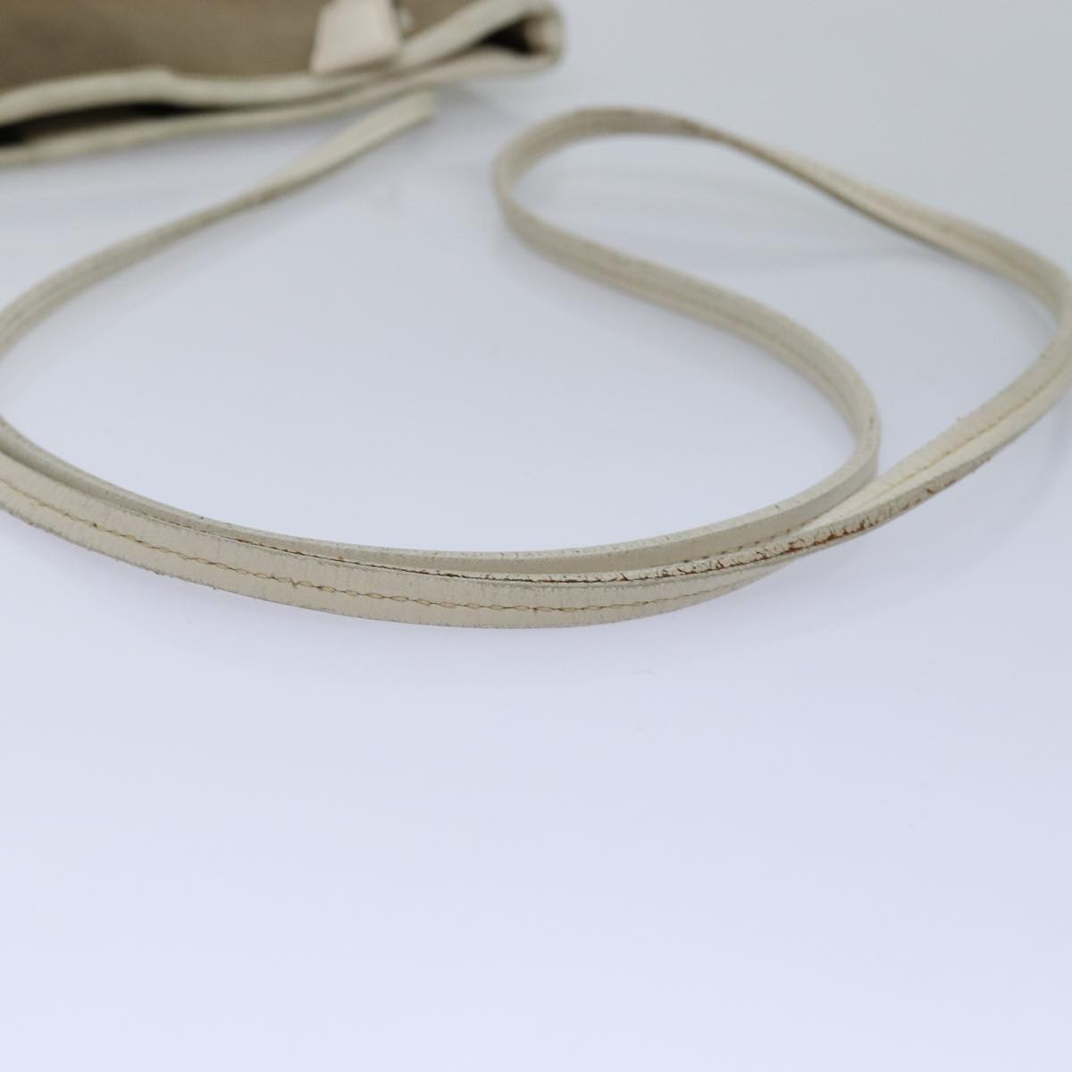 PRADA Shoulder Bag Canvas Beige Auth 77502