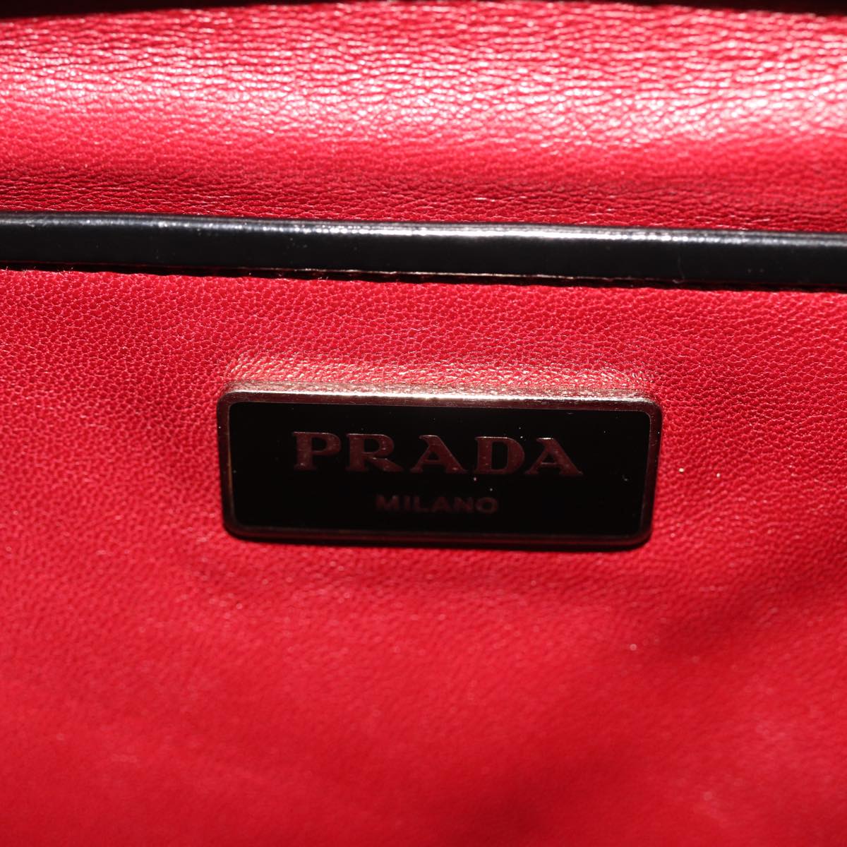 PRADA Tote Bag Enamel 2way Black Auth 77503