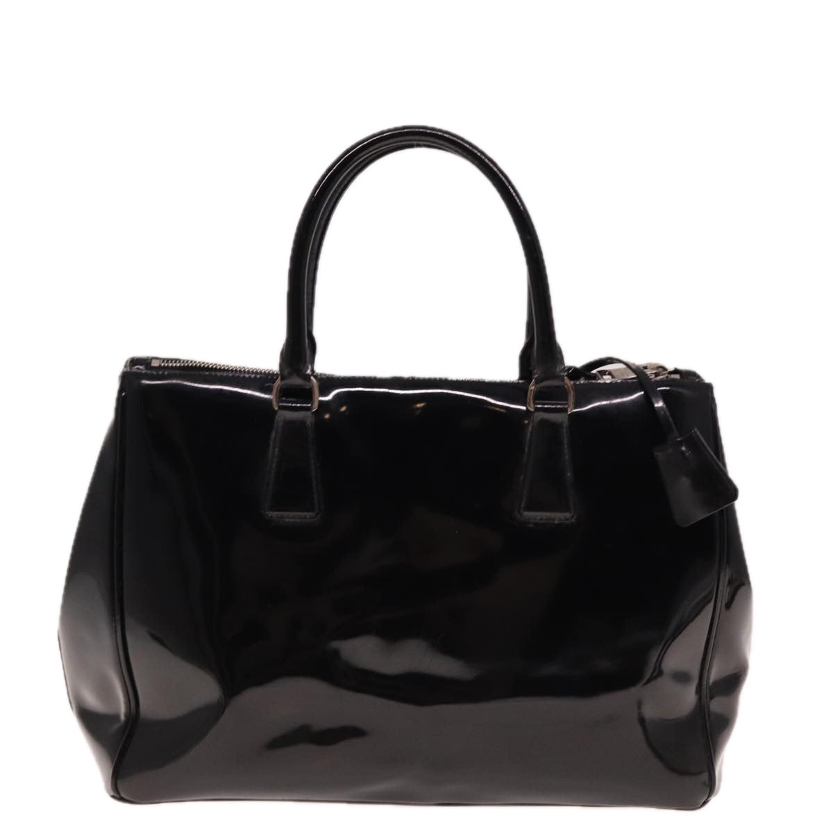 PRADA Tote Bag Enamel 2way Black Auth 77503 - 0