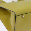 CELINE Tote Bag Leather Yellow Auth 77510-8