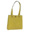 CELINE Tote Bag Leather Yellow Auth 77510-1