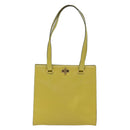 CELINE Tote Bag Leather Yellow Auth 77510-13