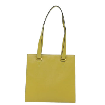 CELINE Tote Bag Leather Yellow Auth 77510 - 0