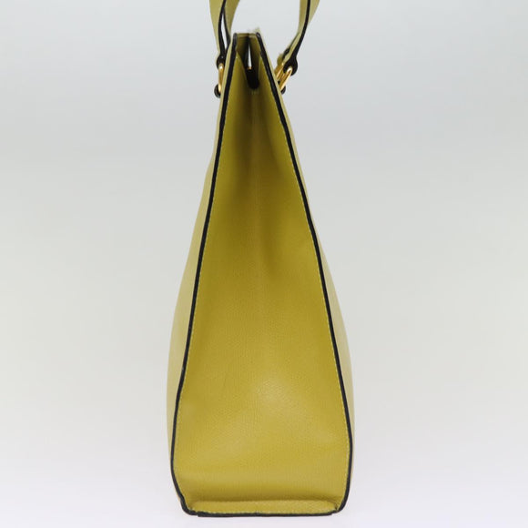 CELINE Tote Bag Leather Yellow Auth 77510
