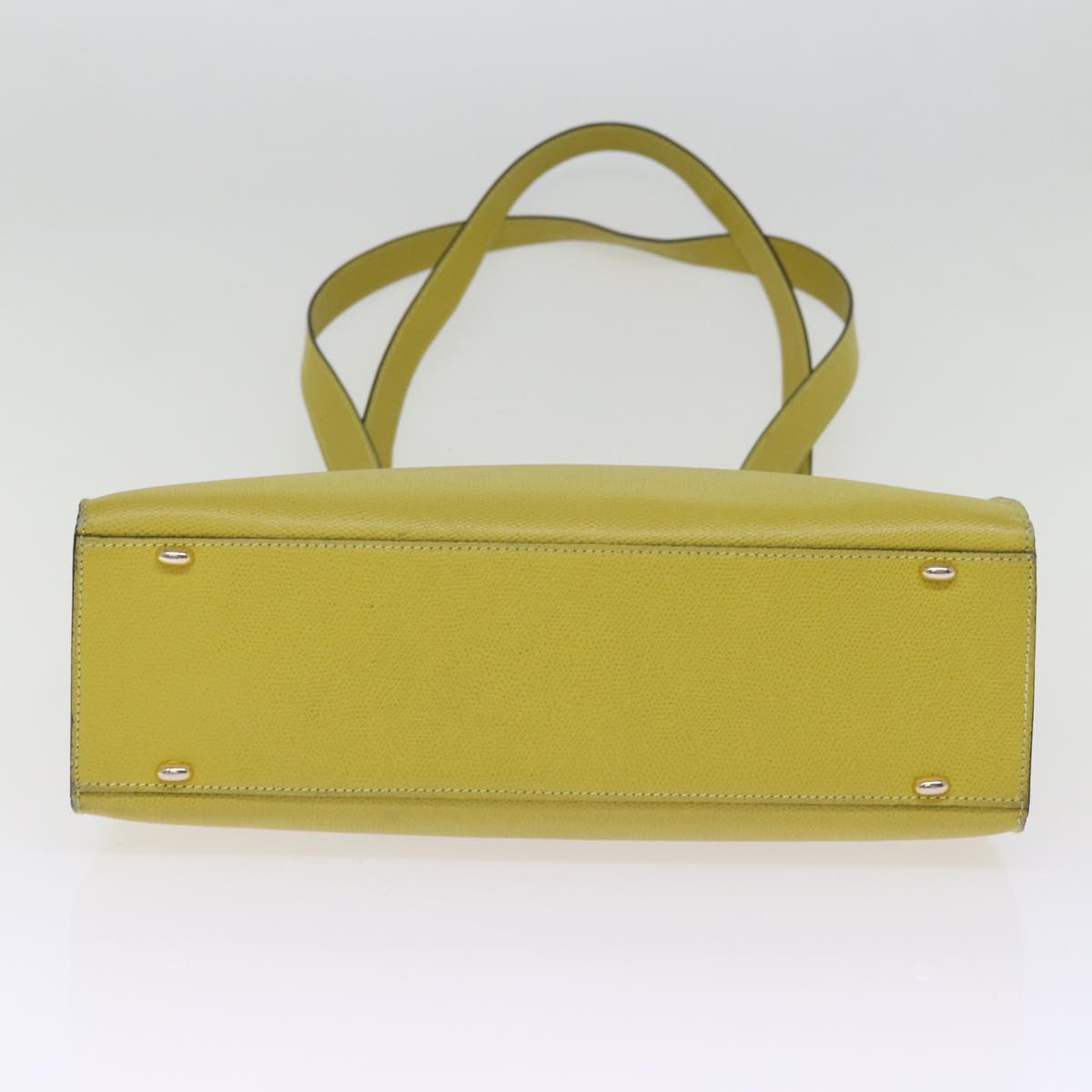 CELINE Tote Bag Leather Yellow Auth 77510