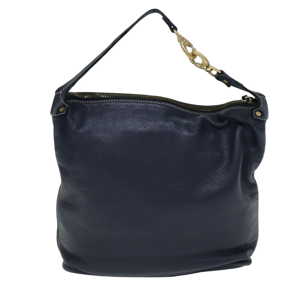 CELINE Shoulder Bag Leather Navy Auth 77511 - 0