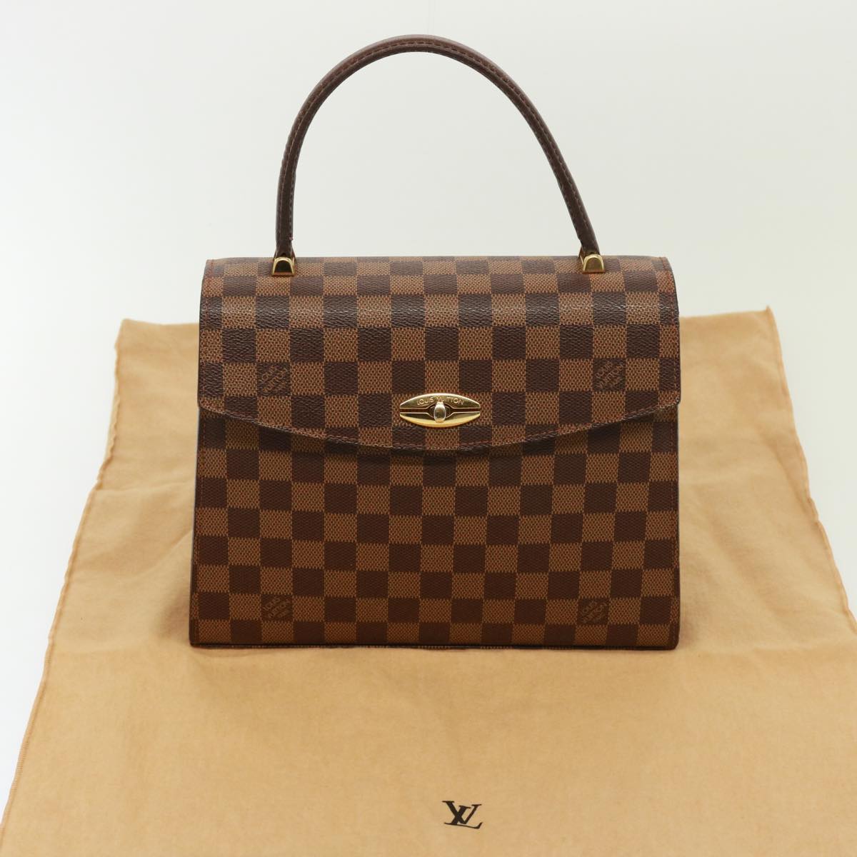 LOUIS VUITTON Damier Ebene Malesherbes Hand Bag N51379 LV Auth 77542