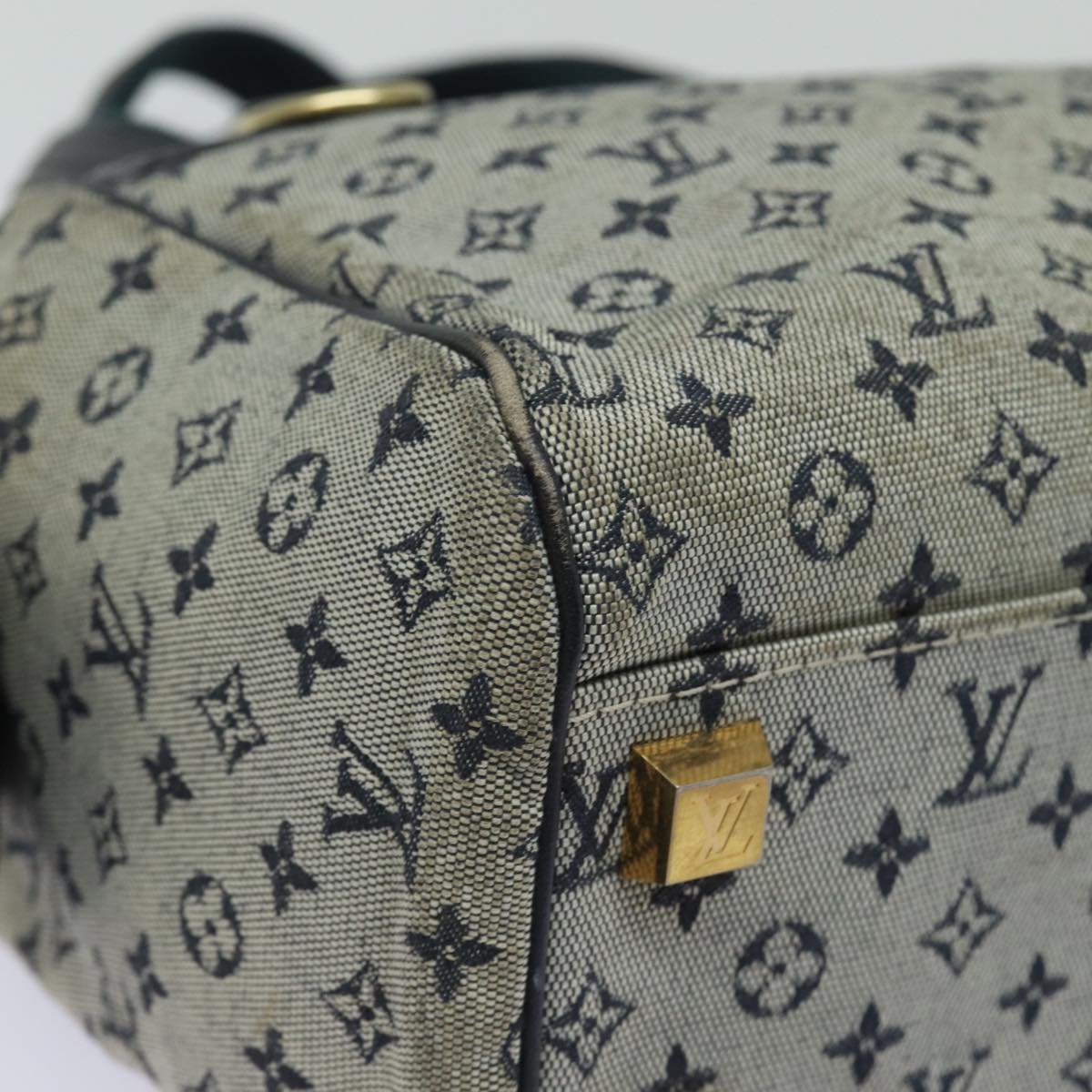 LOUIS VUITTON Monogram Mini Josephine PM Hand Bag Blue M92049 LV Auth 77560