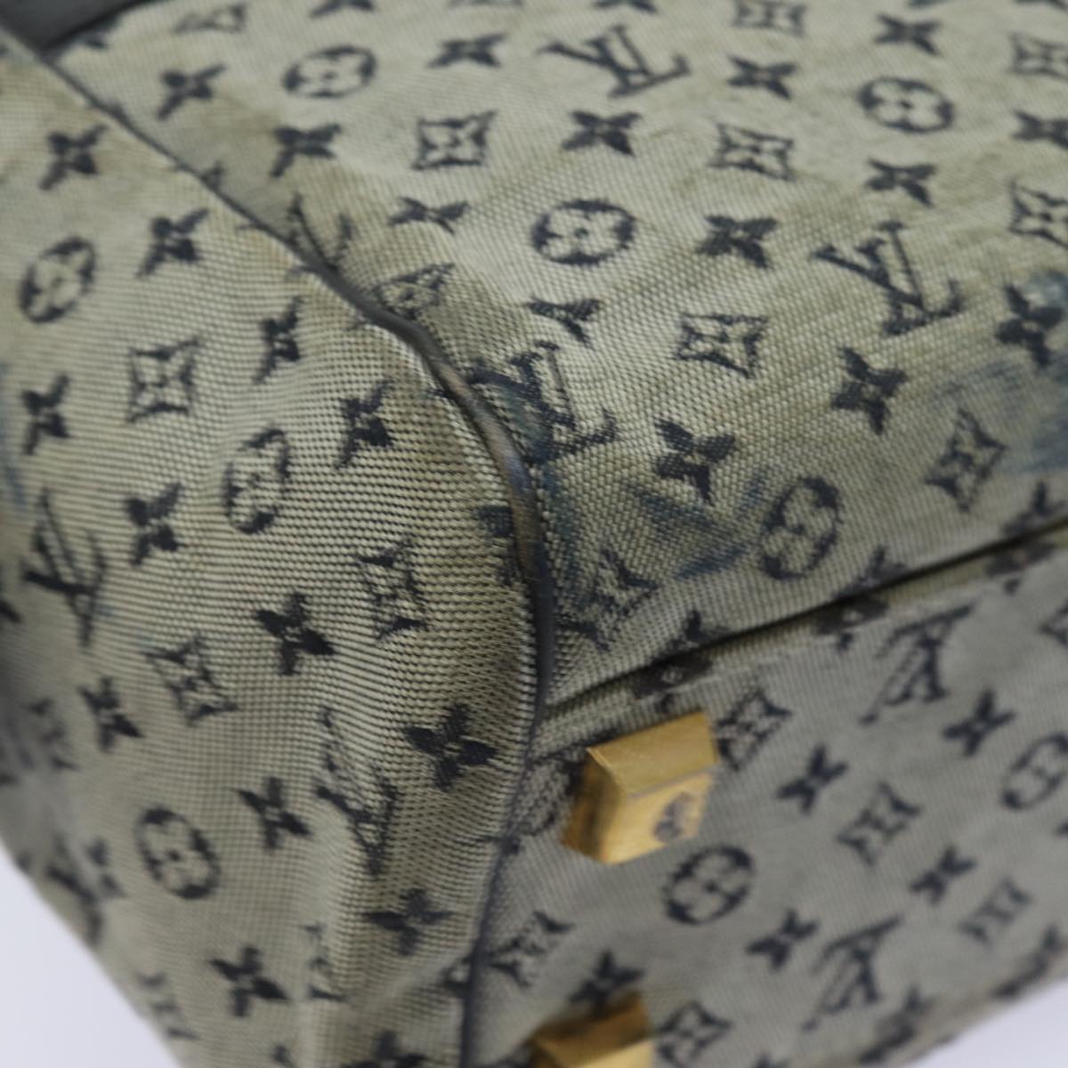 LOUIS VUITTON Monogram Mini Josephine PM Hand Bag Blue M92049 LV Auth 77560