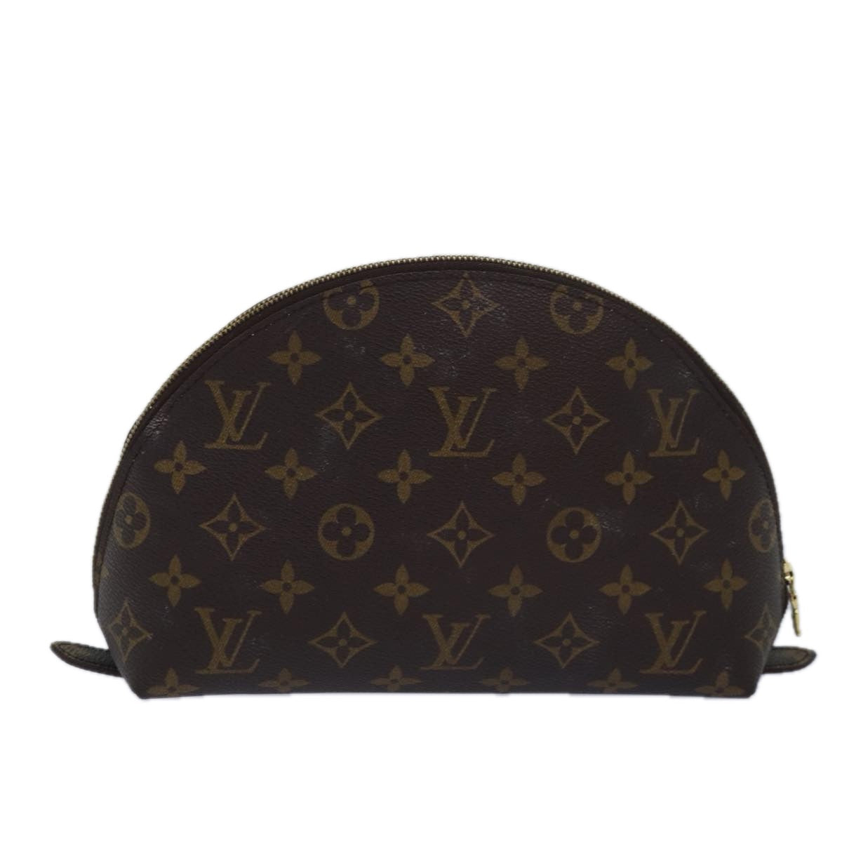 LOUIS VUITTON Monogram Trousse Demi Ronde Cosmetic Pouch M47520 LV Auth 77563