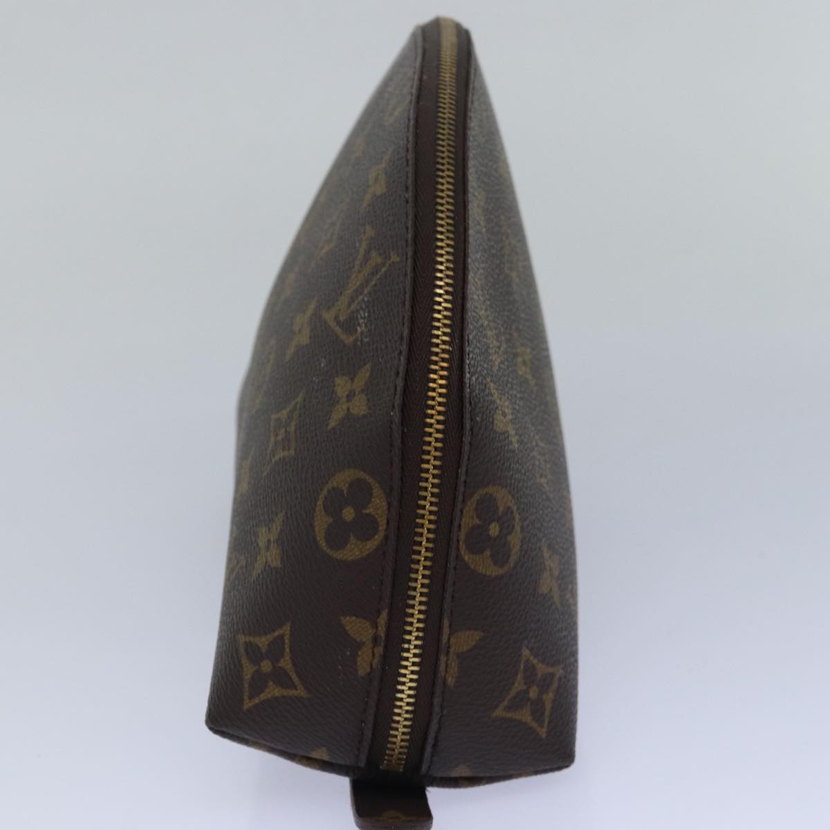 LOUIS VUITTON Monogram Trousse Demi Ronde Cosmetic Pouch M47520 LV Auth 77563