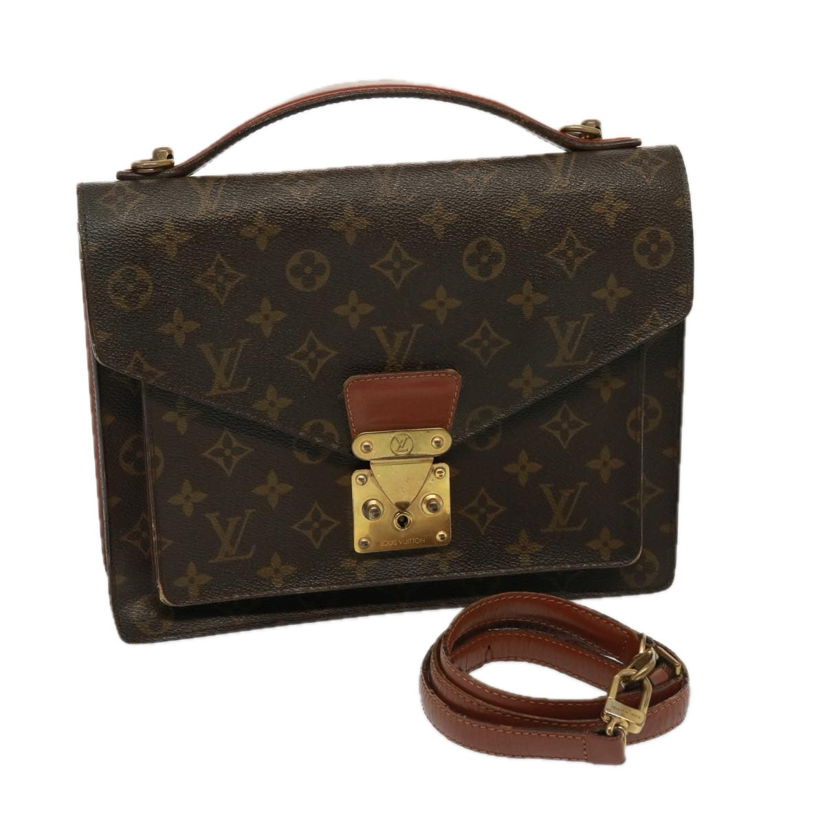 LOUIS VUITTON Monogram Monceau 2Way Hand Bag M51185 LV Auth 77587