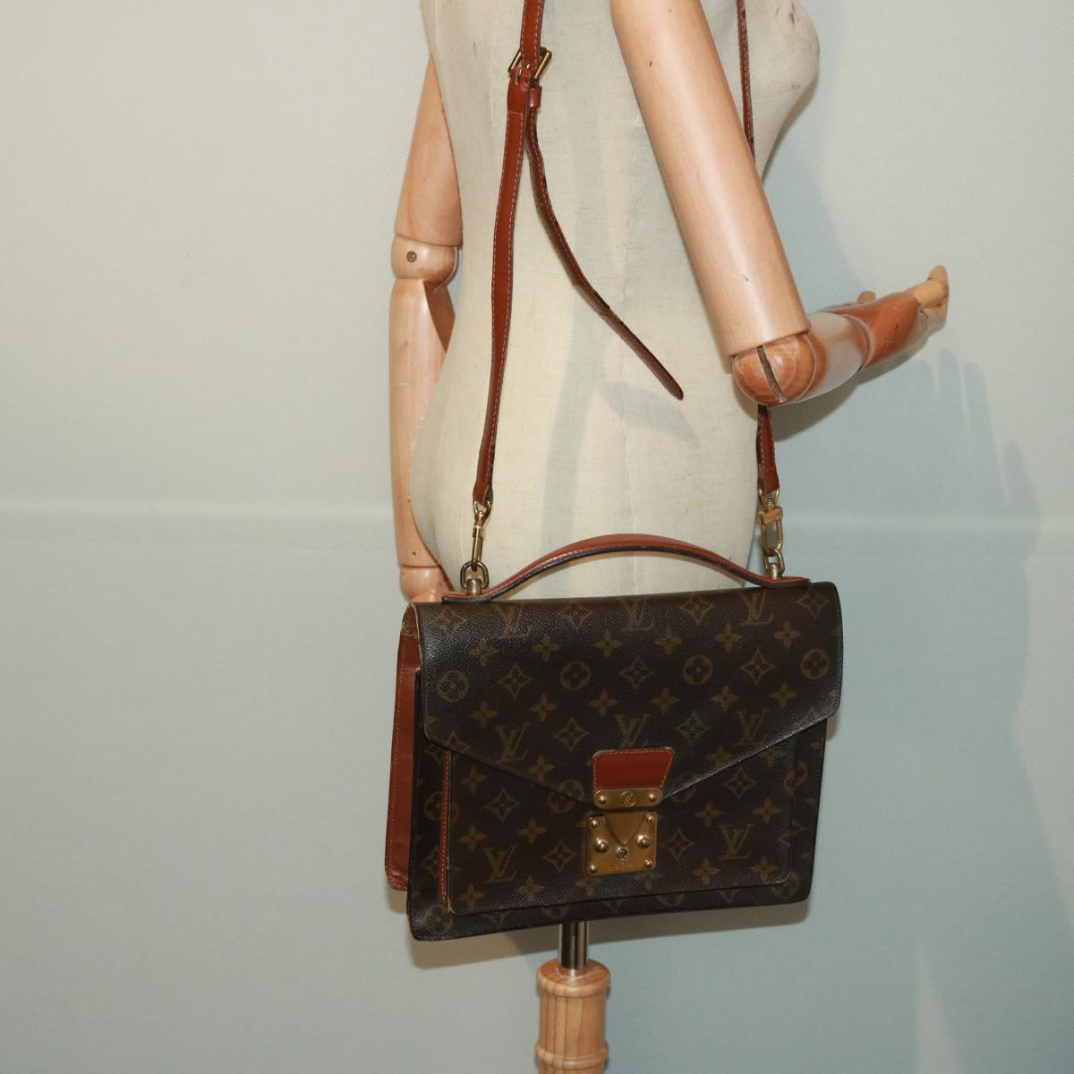 LOUIS VUITTON Monogram Monceau 2Way Hand Bag M51185 LV Auth 77587