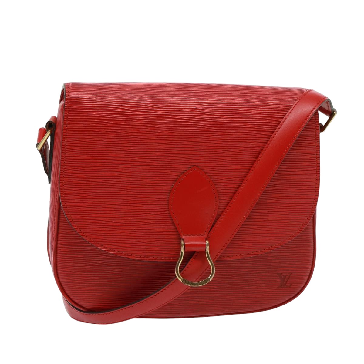 LOUIS VUITTON Epi Saint Cloud GM Shoulder Bag Red M52197 LV Auth 77591