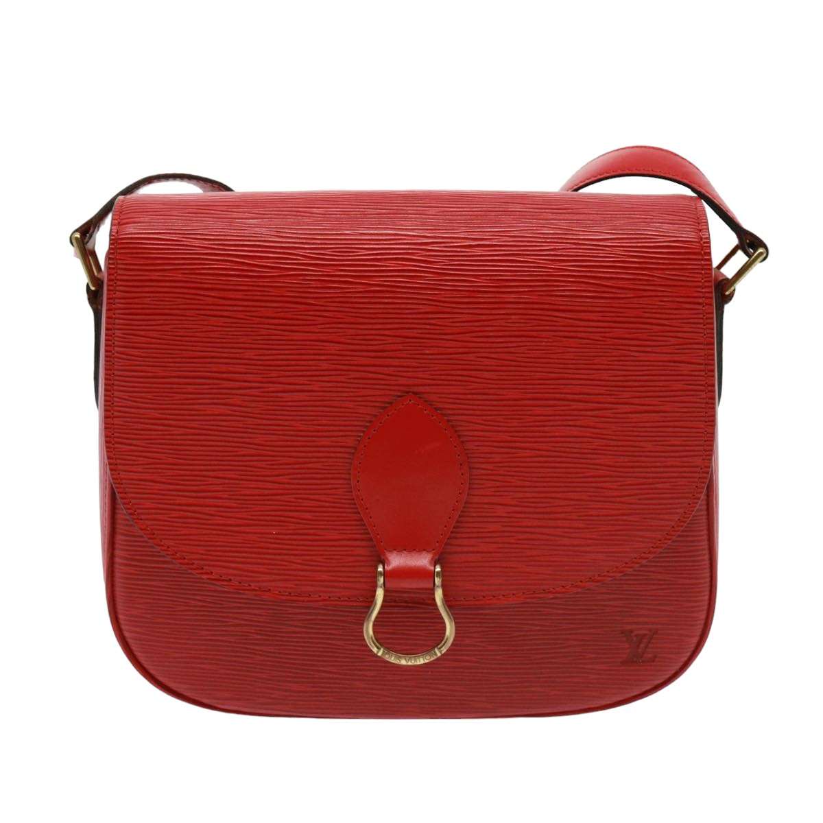 LOUIS VUITTON Epi Saint Cloud GM Shoulder Bag Red M52197 LV Auth 77591