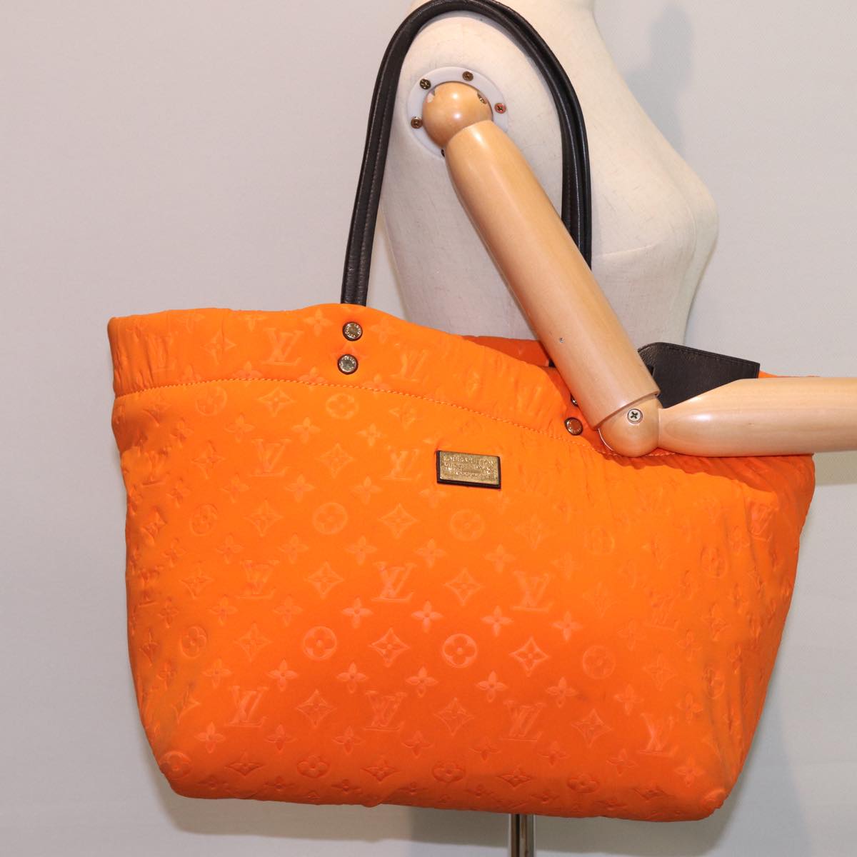 LOUIS VUITTON Cruise Line Scuba MM Tote Bag Orange M92803 LV Auth 77616