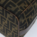 FENDI Zucca Canvas Vanity Pouch Brown Black Auth 77628-15