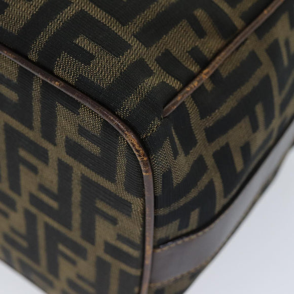 FENDI Zucca Canvas Vanity Pouch Braun Schwarz Auth 77628