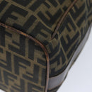 FENDI Zucca Canvas Vanity Pouch Brown Black Auth 77628-17