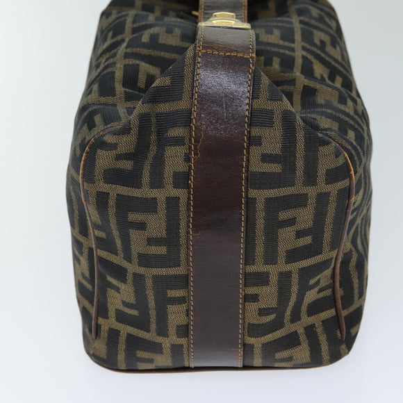 FENDI Zucca Canvas Vanity Pouch Braun Schwarz Auth 77628