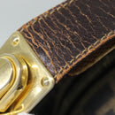 FENDI Zucca Canvas Vanity Pouch Brown Black Auth 77628-8