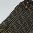 FENDI Zucca Canvas Vanity Pouch Brown Black Auth 77628-14