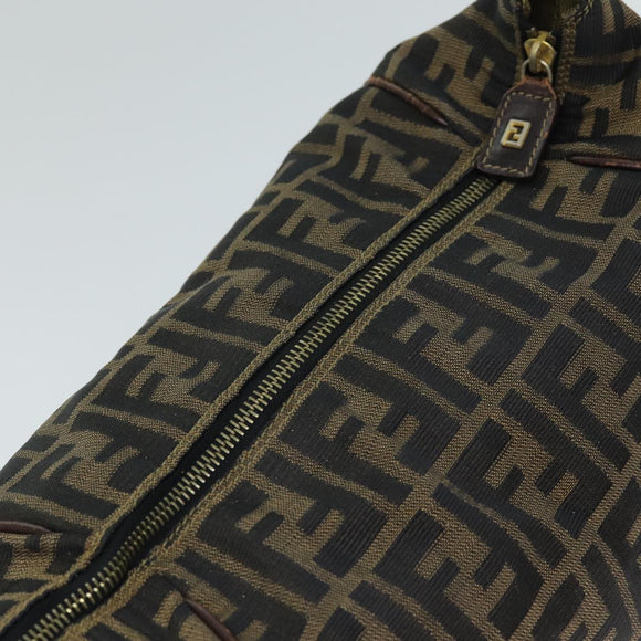 FENDI Zucca Canvas Vanity Pouch Braun Schwarz Auth 77628