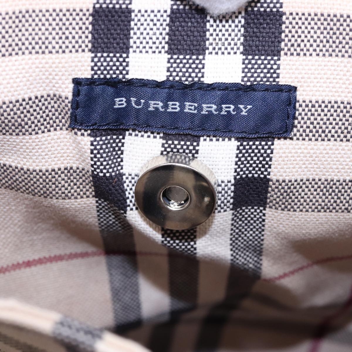 BURBERRY Nova Check Hand Bag Canvas Beige Auth 77629