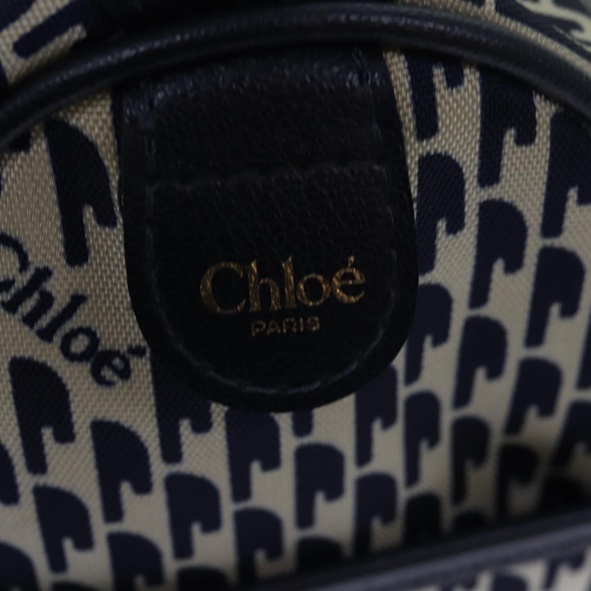 Chloe Hand Bag Nylon Navy Auth 77642