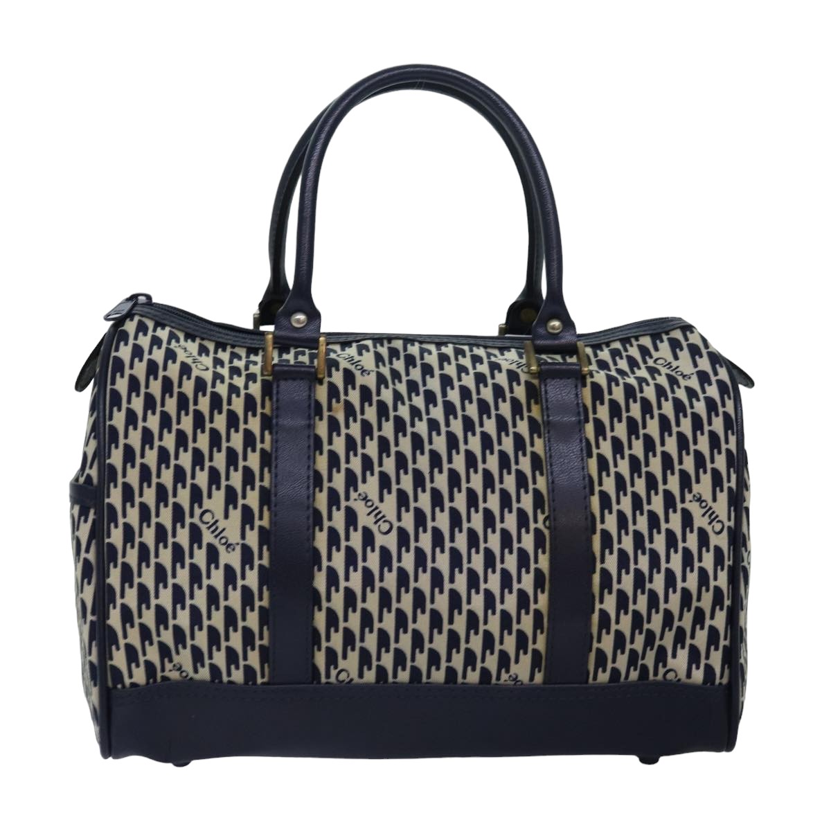 Chloe Hand Bag Nylon Navy Auth 77642