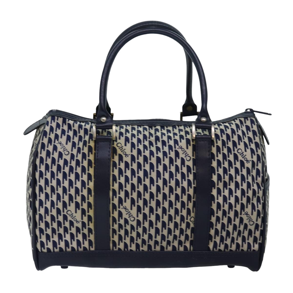 Chloe Hand Bag Nylon Navy Auth 77642 - 0