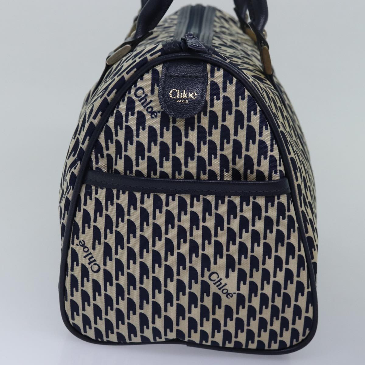 Chloe Hand Bag Nylon Navy Auth 77642