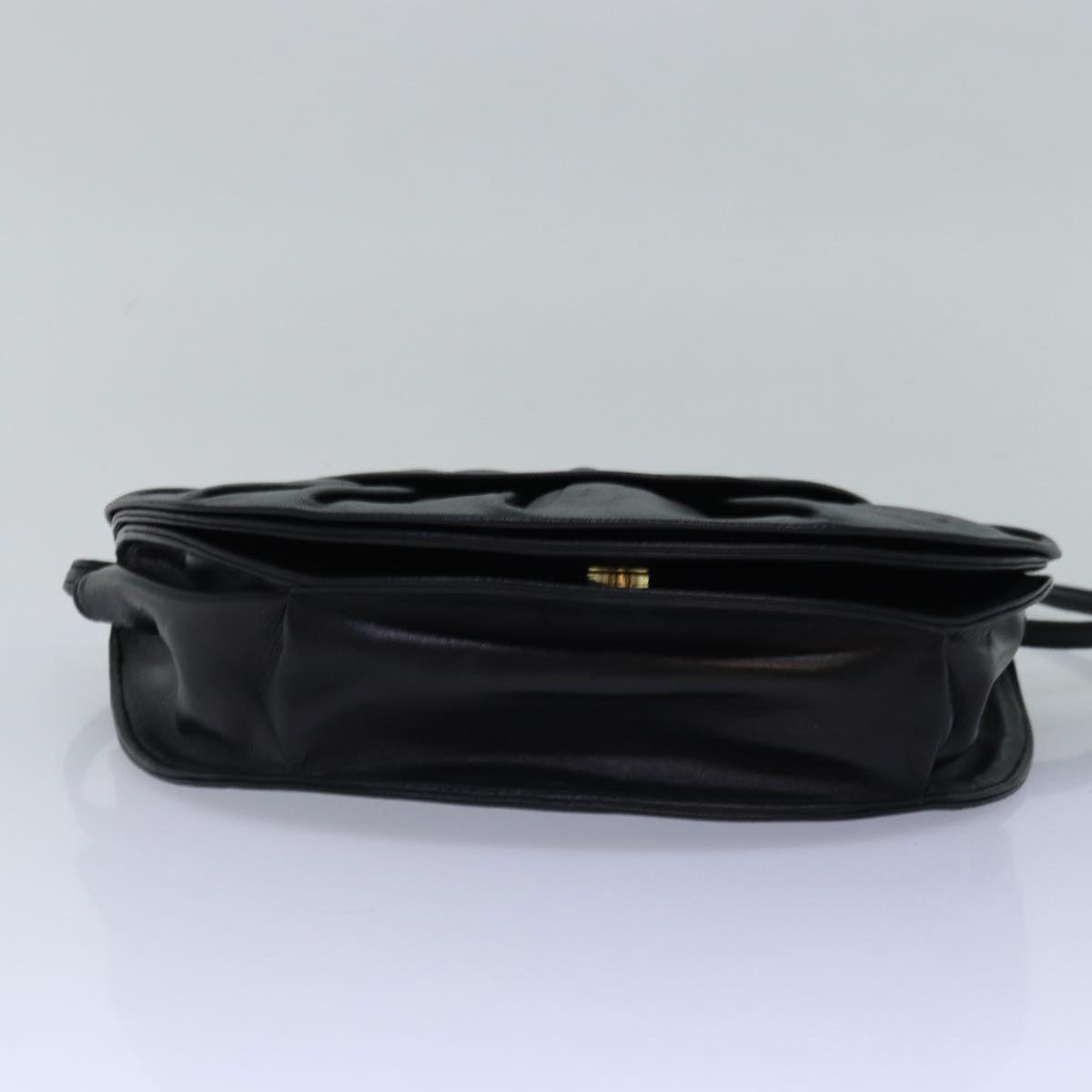 GUCCI Shoulder Bag Leather Black Auth 77658